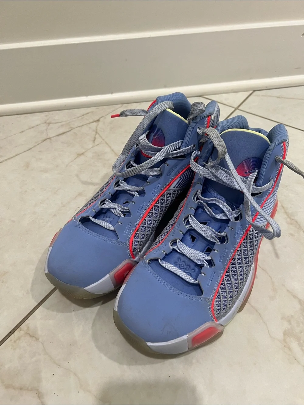 Air Jordan Blue Fadeaway 38 Sneakers Size 10 US